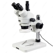 Microscopio estéreo con Zoom Trinocular, suministros de AmScope, 3.5X-45X, microscopio Trinocular con luz compacta de 144 LED 2024 - compra barato