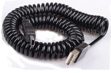1 шт. максимальная длина 7 футов 2 м пружинный спиральный локон USB 2,0 A штекер мини-usb B штекер 5Pin Синхронизация данных Зарядка Выдвижной кабель шнур 2024 - купить недорого