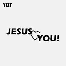 YJZT 13.7CM*3.5CM Funny Car Sticker Vinyl Decal JESUS Love You Christianity Black/Silver C3-1264 2024 - buy cheap