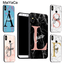 MaiYaCa-Funda personalizada con nombre inicial de mármol para Redmi Note 9, 8 Pro, 7, 8T, 9S, 9A, 9C, Mi 9T, 10 Pro, Note 10 Lite, POCO X3 2024 - compra barato