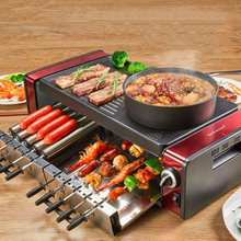 Roast-Shabu All-In-One Hot Pot BBQ Household Double-Layer Large-Capacity Automatic Rotating Ten-String Electric Barbecue Grill 2024 - buy cheap