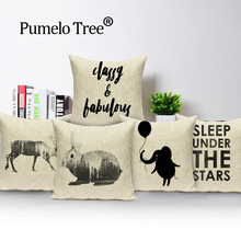 Funda de almohada de Animal hear, cojines decorativos de lino sencillos para sofá, cubierta personalizada, color blanco y negro 2024 - compra barato