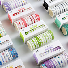Fita adesiva washi de 10 ", conjunto de fita básica colorida para diário em formato de bala, faça você mesmo, adesivo para scrapbooking e etiquetas de fita para mascaramento 2024 - compre barato