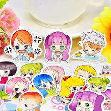 40pcs/lot  Creative Cute Self-made fresh Color hair girl Scrapbooking Stickers /Decorative Sticker decoration /paper stickers 2024 - buy cheap