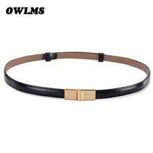 Fashion woman waistband Adjust Slimming belts for dresses women black luxury female HOT thin Patent leather belt adjustable jean 2024 - buy cheap