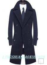 Abrigo de lana de invierno para hombre gabardina delgada moda casual para hombre sobretodo doble pecho jaqueta masculina de talla grande S - 9XL 2024 - compra barato