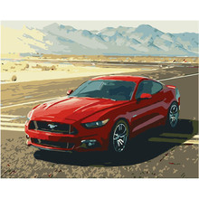 Pintura por números diy dropshipping 40x50x65cm vermelho legal ford mustang ainda vida lona decoração do casamento arte imagem presente 2024 - compre barato