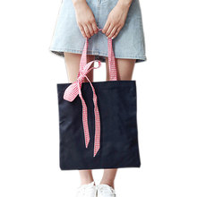 Новая модная женская сумка на плечо, Холщовая Сумка, повседневные сумки через плечо для женщин, вместительная сумка для покупок с бантом, Sac A Main 2024 - купить недорого