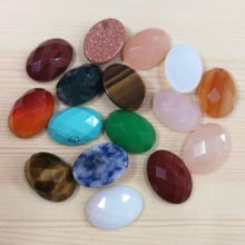 Venta al por mayor de cuentas facetadas de corte de piedra natural cabujón ovalado mezclado 13x18mm para la fabricación de accesorios de joyería 12 unids/lote envío gratis 2024 - compra barato