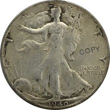 S 1940 США Walking Liberty половина доллара предметы коллекционирования из мельхиора, покрытые серебром копия монеты 2024 - купить недорого