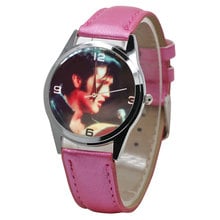 Children's Watch Classic Cartoon Elvis Quartz Movement Boy Sports Clock Girl Pink Leather Casual Bracelet Relogio 2024 - buy cheap