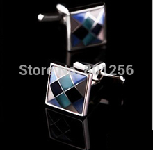 Free shipping Shell Cufflinks blue color top shell design hotsale copper material cufflinks whoelsale&retail 2024 - buy cheap