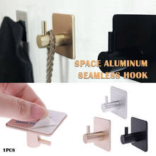Aluminum Alloy with Sticker Self Adhesive Bathroom Brushed Door Hook Kitchen Office Convenient Home Decoration DIY Towel Hanger 2024 - buy cheap