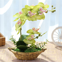 Decorações artificiais de mesa, plantas de seda simulada, grande borboleta, flores de orquídea, bonsai com vaso ornamentos em vasos 2024 - compre barato
