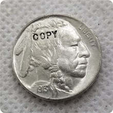 USA 1913-S,D búfalo níquel Tipo 2 copia de monedas conmemorativas-réplica de monedas Medallas de monedas coleccionables 2024 - compra barato