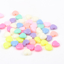 Cuentas espaciadoras de corazón acrílico de colores pastel para la fabricación de joyas Diy, venta al por mayor, 12x11mm, 50 Uds. 2024 - compra barato