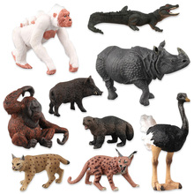 Simulation Chimpanzee/Rhinoceros/Ostrich Figure Collectible Toys Wild Animal Soft Rubber Toys 2024 - buy cheap