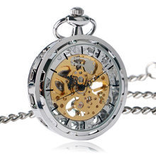 Винтажные карманные часы с цепочкой с открытым лицом дизайн Механические карманные часы Изысканный Карманный кулон часы Подарки для мужчин 2024 - купить недорого
