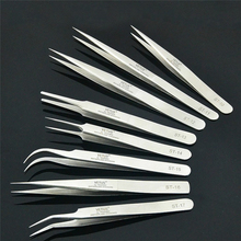 High Quality Stainless Steel Straight Curved Nail Tools Eyelash Extension Tweezers Nippers Pointed Clip Set Makeup Tools 2024 - buy cheap