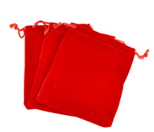 Bolsas de terciopelo de color rojo puro para mujer, bolsa con cordón vintage para fiesta/joyería/regalo artesanal, bolsa de embalaje hecha a mano, 7x9cm, 100 Uds. 2024 - compra barato