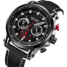 Fashion Brand Men's Watch Chronograph Quartz Watches Man Leather Strap Clock Sport Army Date Wristwatch Relogios Masculino 2024 - buy cheap