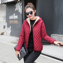 Winter Cotton Jacket Women Basic Hooded Jackets Autumn Fashion Plus Velvet Lamb Zipper Coats Womens Outwear Coat 2024 - buy cheap