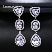 Emmaya-pendientes de cristal de circonita para mujer, aretes pequeños, 3 colores, moda Osa, regalo de boda 2024 - compra barato