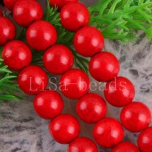 Free Shipping Fashion Jewelry 10MM Red Howlite Round Loose Beads Strand16" P050 2024 - buy cheap