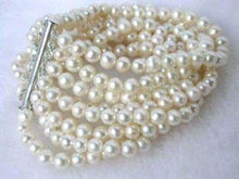 ELEGANT 7 ROWS FRESHWATER WHITE PEARL ROUND BEAD BRACELET 7.5" 2024 - buy cheap