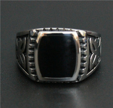 Tamaño 8 ~ 13 anillo negro fresco para hombre 316L acero inoxidable de alta calidad banda de moda anillo de fiesta 2024 - compra barato