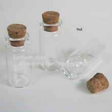 1000 pcs/lot 8ml Glass Bottle with Cork, Sample Glass Vials, Mini Corked Bottle,Vial Wishing,Storage Bottles 2024 - buy cheap