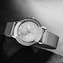 Простые Модные женские часы с сетчатым ремешком, стразы чехол, часы, чистый цвет, ремешок, цифровой циферблат, женские часы, роскошные horloges New B30 2024 - купить недорого