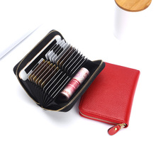 Versatile Large Capacity Genuine Leather ID Card Hand Wallet Double line Passport Organiser Bag Package Card Grid Coin Pocket 2024 - buy cheap