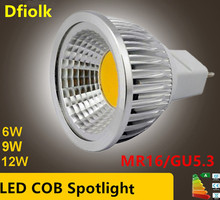 Niewe высокомощный лампада Led MR16 GU5.3 COB 6 Вт 9 Вт 12 Вт Dimbare Led Cob прожектор холодный wit MR 16 12 В лампа GU 5,3 220 В 2024 - купить недорого