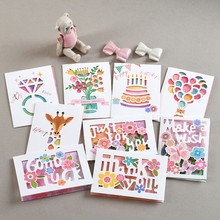 Cute Cartoon Greeting Card with Envelope Thank You Card Good Luck Card Birthday Cake Birthday Invitation Card 2024 - buy cheap