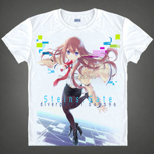 Camiseta de Steins Gate Kurisu Shiina para hombre, disfraces de Cosplay, camiseta de Anime japonés, regalo único, Camisetas masculinas 2024 - compra barato