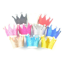30pcs/lot Fabric Felt Crown Dotted with Stimulated Pearl Girl Birthday Headwear Accessories 10 Color Available H0262 2024 - buy cheap