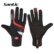 Santic Winter Cycling Gloves Thermal Men Full Finger Bike Gloves Padded Shockproof Sport Bicycle Racing Gloves Guantes Ciclismo 2024 - buy cheap