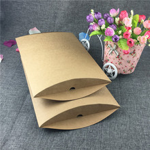 Caixa de travesseiro para embalagem de papel kraft artesanal 10 embutida em branco tamanho grande caixas de papel diy para decoração de casamento caixa de armazenamento de doces favor 2024 - compre barato