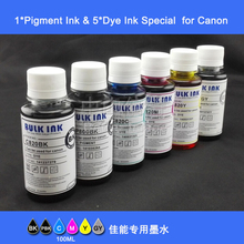 INK WAY 1 bottled pigment ink plus 5 bottled  refill dye ink for Canon Series 2024 - buy cheap