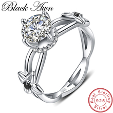 [BLACK AWN] 925 Sterling Silver Jewelry Classic Flower Wedding Rings for Women Female Bijoux Silver 925 Jewelry G083 2024 - buy cheap