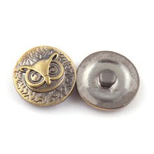 Free shipping hot selling 1.8-2cm alloy antique bronze plating owl  charm DIY button metal charms 2024 - buy cheap