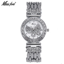 Butterfly Dial Women Watch Dress Full Diamond Crystal Lady Watches Gold Silver Female Wristwatches Quartz Clock Reloj Mujer 2020 2024 - buy cheap