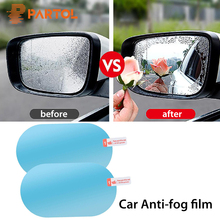 Partol 2Pcs Oval Car Blue Rearview Mirror Protective Film Anti Fog Membrane Anti Glare Waterproof Window Rainproof Clear Sticker 2024 - buy cheap