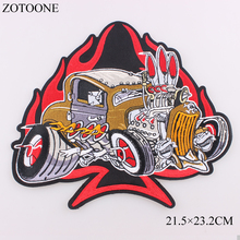 Zotoone-remendo bordado estilo punk rock para motocicleta, roupas adesivos, coração grande, patch d 2024 - compre barato