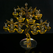 Árbol de lingotes de oro y cristal amarillo chino, pisapapeles, artesanías Feng Shui, para decoración del hogar, promoción familiar 2024 - compra barato