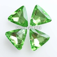 Factory sales Light green Triangle shape AAA Glass Crystal pointback rhinestones,Mobile phone/nail art/diy accessories SWTP116 2024 - buy cheap