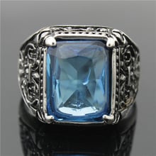 2015 Newest Fashion Design 316L Stainless Steel Blue Crystal Stone Ring Wholesale Price 2024 - buy cheap