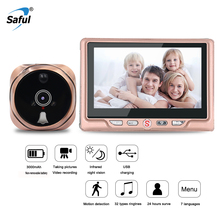 Saful-interfone com câmera olho mágico para porta, 1.3m, pixls, visor, sem fio, cor digital, gravação de vídeo, não traje, campainha, porta, olho mágico 2024 - compre barato