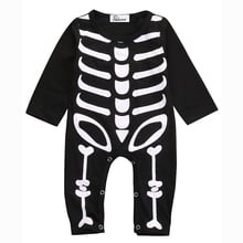 Baby Boys Girls Infant Party Costume Newborn Rompers Halloween Skull Long Sleeve Jumpsuit Outfit Clothes 2024 - buy cheap